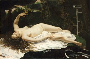 Franciául:  La Femme au perroquet Nő egy papagájjal alkotó: Gustave Courbet