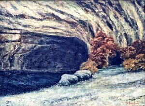 Hóval borított Loue barlang alkotó: Gustave Courbet