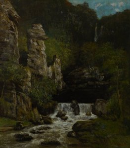 Tájkép vízeséssel alkotó: Gustave Courbet