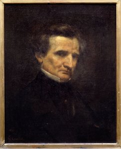 Hector Berlioz (1803-1869) francia zeneszerző portréja. Gustave Courbet (1819-1877) festménye alkotó: Gustave Courbet