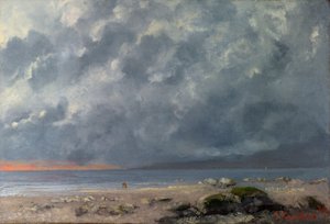 ""Scene de plage"" (Strand jelenet) Peinture de Gustave Courbet (1819-1877) - 1874 - Olaj, vászon Mérete 38x55,5 cm National Gallery, London alkotó: Gustave Courbet