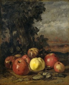 Csendélet almával alkotó: Gustave Courbet