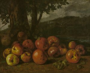 Csendélet almával alkotó: Gustave Courbet