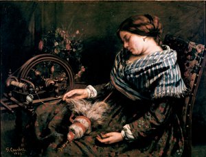 Gustave Courbet (1819-1877) Az alvó fonó festménye 1853 Dim. 91x115 cm Montpellier, Musee Fabre alkotó: Gustave Courbet