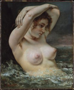 A nő a hullámokban alkotó: Gustave Courbet