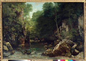 A fedett patak, a Vallee du Puits-Noir bejárataként ismert, Doubs: Gustave Courbet (1819-1877) alkonyi festményének hatása, 1865 Dim. 0,94 x 1,35 m. Párizs. Orsay Múzeum alkotó: Gustave Courbet