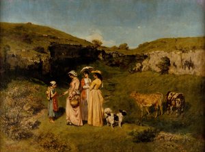 A falu ifjú hölgyei alkotó: Gustave Courbet