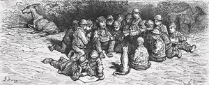 "A Penny nyereményjáték", 1872. alkotó: Gustave Dore