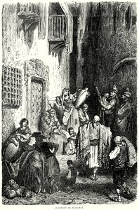 Albacete utcája (metszet) alkotó: Gustave Dore
