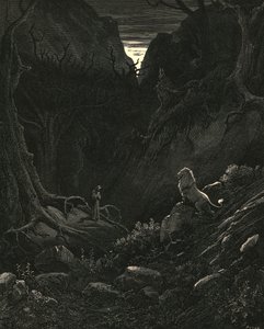 Egy oroszlán jött ellenem, ahogyan látszik, c1890. alkotó: Gustave Dore