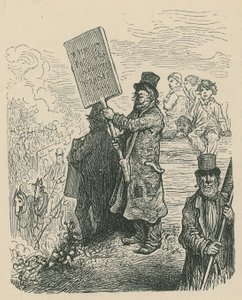 Egy férfi, aki plakátot tart egy tiltakozáson alkotó: Gustave Dore