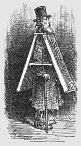 „Reklámtábla – Férfi”, 1872. alkotó: Gustave Dore