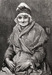 Gustave Dore 1880-ban készített rajza után, amelyet Francoise nevű ápolónőjéről készített. Az 1885-ben megjelent Gustave Dore élete és emlékei című kötetből. alkotó: Gustave Dore