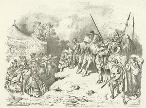 Egy ókori brit, aki utódai jelmezén gondolkodik (mélynyomás) alkotó: Gustave Dore