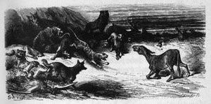A pestisben megbetegedett állatok. Jean de La Fontaine (1621-95) meséi. Illusztráció: Gustave Dore. alkotó: Gustave Dore
