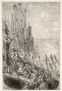 A szökőkút grófnőjének városában, Charles Henry Hanson Artúr király napjainak történeteiből, pub.1898 alkotó: Gustave Dore