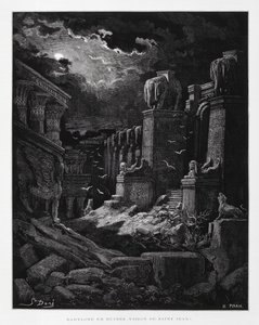 Babilon romokban (Keresztelő János látomása), illusztráció a Dore Bibliából. alkotó: Gustave Dore