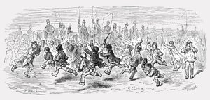 „Barnes Common – Calling the Carriages”, 1872. alkotó: Gustave Dore