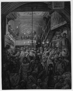Billingsgate – Halak eladása a crieben. Louis Enault londoni illusztrációja Gustave Dore illusztrálásával alkotó: Gustave Dore