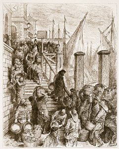 Billingsgate, Landing the Fish, William Blanchard Jerrold (1826-94) "London, a Pilgrimage" című művéből, Hildibrand metszete, pub. 1872 alkotó: Gustave Dore