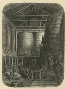 Sörgyári dolgozók a raktárban alkotó: Gustave Dore