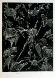 Croque-Mitaine; 1863-as illusztráció, Gustave Dore (1832-1883); Francia művész, grafikus, illusztrátor. Croque-Mitaine (A bogeyman) egy rosszindulatú karakter, amelyet a gyerekeknek mutattak be, hogy megijessze őket, és ezáltal bölcsebbé tegye őket. alkotó: Gustave Dore
