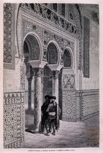 Részlet a sevillai Alcazar árkádjáról - Doré, a „Tour du Monde”-ban, 2. szem. 1866. alkotó: Gustave Dore