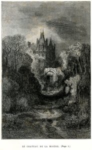 Gustave Dore metszete Theophile Gautier "Fracasse kapitány" című regényének címlapján. Charpentier kiadás 1863. A Chateau de la Misere, Sigognac báró otthona. alkotó: Gustave Dore