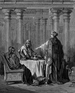 Eszter Kr.e. 450 körül férje, Ahasvérus Xerxes I. perzsa király előtt, 1866 alkotó: Gustave Dore