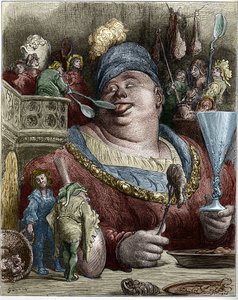Francois Rabelais (1494-1553) francia író regényeinek gargantua karaktere. Illusztráció: Gustave Dore (1832-1883). alkotó: Gustave Dore