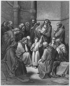 Gustave Dore Biblia: Jézus az orvosokkal alkotó: Gustave Dore