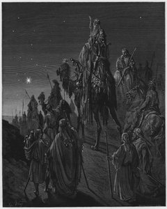 Gustave Dore Biblia: A bölcsek, akiket a csillag vezet alkotó: Gustave Dore