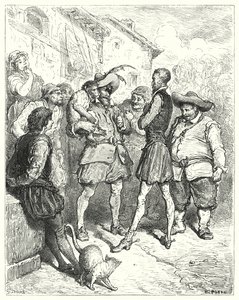 Gustave Dore Don Quijote: "Ezekre a szavakra Don Quijote elképedt" (metszet) alkotó: Gustave Dore