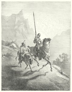 Gustave Dore Don Quijote: "Még kora reggel volt, amikor a napsugarak nem bizonyultak olyan sértőnek" (metszet) alkotó: Gustave Dore