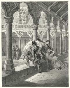 Gustave Dore Don Quijote: "Lucinda a hatalmában találta magát, elájult" (metszet) alkotó: Gustave Dore