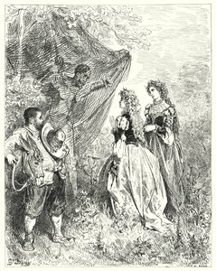 Gustave Dore Don Quijote: "Most, uram, ha megengedi nekünk a társaságát, nagyon szívesen látjuk" (metszet) alkotó: Gustave Dore