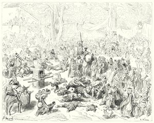 Gustave Dore Don Quijote: "Szegény Sancho nehéz szívvel követte gazdáját" (metszet) alkotó: Gustave Dore