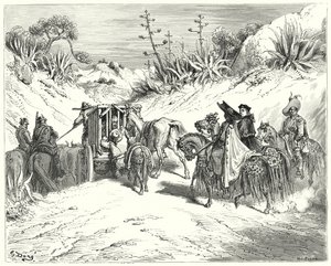 Gustave Dore Don Quijote: "A lelkész nagyon figyelmes volt, és józan embernek hitte" (metszet) alkotó: Gustave Dore