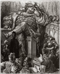 Gustave Dore illusztrációja a Grand Gargantua felbecsülhetetlen életéhez, Francois Rabelais - illusztráció a "Gargantua és Pantagruel"-ből, Francois Rabelais - metszet: Gustave Dore (1832-1883) alkotó: Gustave Dore