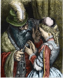 Illusztráció a „Kékszakállú” szóhoz alkotó: Gustave Dore