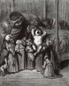 Illusztráció Rabelais Gargantua és Pantagruel című könyvéhez, 1854. alkotó: Gustave Dore