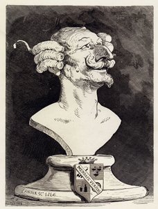 Münchhausen bárót (Münchhausen) ábrázoló képzeletbeli mellszobor, jelzés "" Canova 1766"". Gustave Dore illusztrációja a német ezredes kalandjainak első változatához "" Münchhausen báró (Münchhausen) kalandjai "", Rudolf Er. alkotó: Gustave Dore