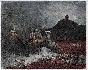 Pokolba, 12. ének: Nessus alkotó: Gustave Dore
