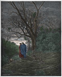 Inferno, 1. ének: Megjelenik a nőstényfarkas, illusztráció Dante Alighieri "Isteni színjátékából", 1885 alkotó: Gustave Dore