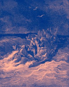 Jézus lecsillapítja a vihart – Biblia alkotó: Gustave Dore