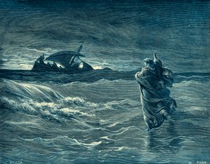Jézus a tengeren jár - Biblia alkotó: Gustave Dore
