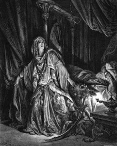Judith le akarja vágni Holofernész fejét, 1866 alkotó: Gustave Dore