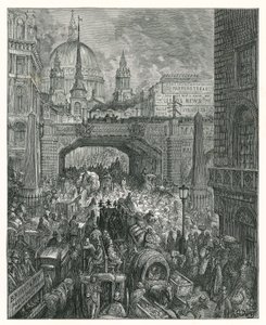 Ludgate Hill (metszet) alkotó: Gustave Dore