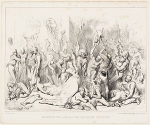 Az angolok mészárlása a lázadó hinduk által alkotó: Gustave Dore