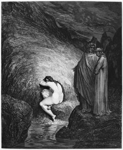 Myrrha, illusztráció Dante Alighieri (1265-1321) "Isteni komédiája" (Inferno) című művéből, Párizs, megjelent 1885-ben
